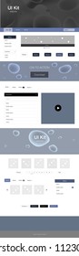 Light BLUE vector ui kit with bubble shapes. Colorful illustration in abstract memphis style with gradient. This sample is for your website.