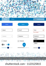 Light BLUE vector ui kit with dots. Decorative ui kit design in abstract style with colorful dots. This sample is for your website.