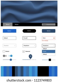 Light BLUE vector ui kit with bubble shapes. Modern gradient abstract illustration with bandy lines. This template you can use for websites.