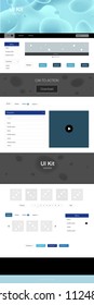 Light BLUE vector ui kit with bubble shapes. Colorful illustration in abstract memphis style with gradient. Simple colorful design for websites.