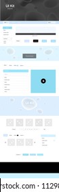Light BLUE vector ui kit with bubble shapes. Creative illustration in halftone marble style with gradient. This template you can use for websites.