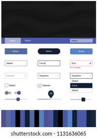 Light BLUE vector ui kit with bubble shapes. Shining curly illustration in marble style with gradient. This template you can use for websites.