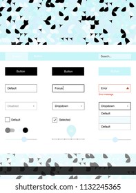 Light BLUE vector ui kit with dots. Colorful Style guide with circles on abstract background. This template you can use for landing pages.