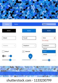 Light BLUE vector ui kit with dots. Decorative ui kit design in abstract style with colorful dots. This sample is for your website.
