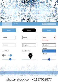 Light BLUE vector ui kit with dots. Colorful Style guide with circles on abstract background. This sample is for your website.
