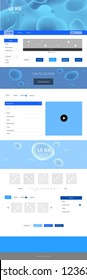 Light BLUE vector ui kit with bubble shapes. Shining curly illustration in marble style with gradient. This template you can use for websites.
