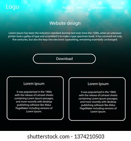 Light BLUE vector ui kit with clouds, stars. Colorful Style guide with stars on abstract background. This template you can use for websites.