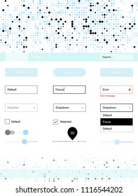 Light BLUE vector ui ux kit with circles. Decorative ui kit design in abstract style with colorful dots. Modern template for your landing page.