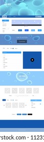 Light BLUE vector ui ux kit with lines, ovals. Modern gradient abstract illustration with bandy lines. Modern template for your landing page.
