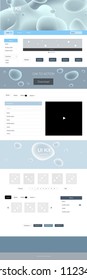 Light BLUE vector ui ux kit with lines, ovals. Colorful illustration in abstract memphis style with gradient. This sample is for your landing page.