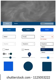 Light BLUE vector ui ux kit with space stars. Beautiful ui ux kit with colorful sky in its header. This template you can use for websites.