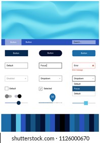 Light BLUE vector ui ux kit with lines, ovals. Glitter abstract illustration with blurred bubble shapes.. This template you can use for websites.