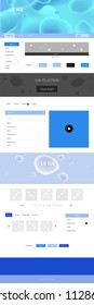Light BLUE vector ui ux kit with lines, ovals. Modern gradient abstract illustration with bandy lines. This template you can use for landing pages.