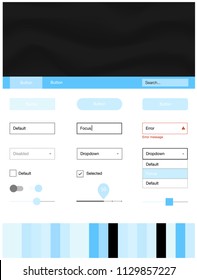 Light BLUE vector ui ux kit with lines, ovals. Modern gradient abstract illustration with bandy lines. Simple colorful design for websites.