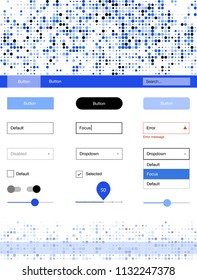 Light BLUE vector ui ux kit with circles. Decorative ui kit design in abstract style with colorful dots. Beautiful layout for websites, landing pages.