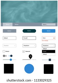Light BLUE vector ui ux kit with space stars. Decorative ui kit design in abstract style with colorful sky. Beautiful layout for websites, landing pages.