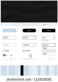 Light BLUE vector ui ux kit with lines, ovals. Modern gradient abstract illustration with bandy lines. This template you can use for landing pages.