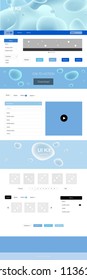 Light BLUE vector ui ux kit with lines, ovals. Modern gradient abstract illustration with bandy lines. Modern template for your landing page.