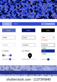 Light BLUE vector ui ux kit with circles. Decorative ui kit design in abstract style with colorful dots. This template you can use for websites.