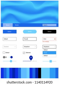 Light BLUE vector ui ux kit with lines, ovals. Colorful abstract illustration with gradient lines. This sample is for your landing page.