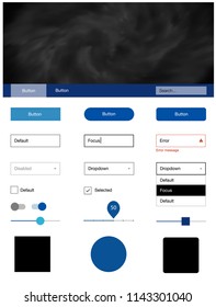 Light BLUE vector ui ux kit with space stars. Decorative ui kit design in abstract style with colorful sky. Simple colorful design for websites.