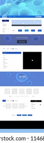 Light BLUE vector ui ux kit with lines, ovals. Shining curly illustration in marble style with gradient. This sample is for your website.
