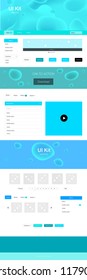 Light BLUE vector ui ux kit with lines, ovals. Colorful abstract illustration with gradient lines. This template you can use for websites.