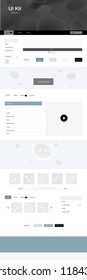 Light BLUE vector ui ux kit with lines, ovals. Colorful illustration in abstract memphis style with gradient. This template you can use for websites.