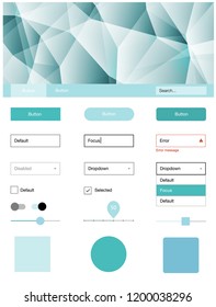 Light BLUE vector ui ux kit in triangular style. Modern Style guide in polygonal style with triangles. Modern template for your landing page.