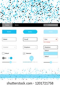 Light BLUE vector ui ux kit with circles. Decorative ui kit design in abstract style with colorful dots. This template you can use for websites.