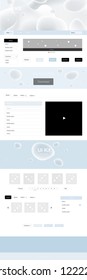 Light BLUE vector ui ux kit with lines, ovals. Elegant bright illustration with gradient  in memphis style. This template you can use for landing pages.