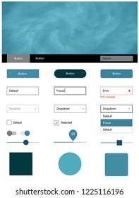 Light BLUE vector ui ux kit with space stars. Decorative ui kit design in abstract style with colorful sky. Modern template for your landing page.