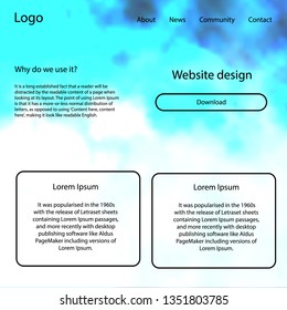 Light BLUE vector ui ux kit with space stars. Colorful Style guide with stars on abstract background. This sample is for your landing page.