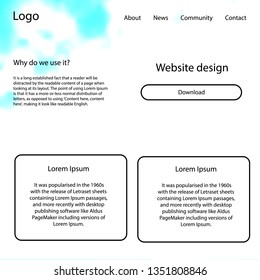 Light BLUE vector ui ux kit with space stars. Colorful Style guide with stars on abstract background. This sample is for your landing page.