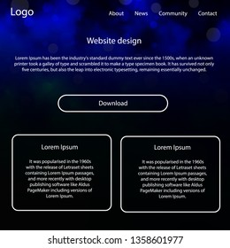 Light BLUE vector ui ux kit with space stars. Beautiful ui ux kit with colorful sky in its header. This template you can use for websites.