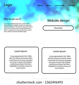 Light BLUE vector ui ux kit with space stars. Colorful ui/ux kit with header consisted of clouds & stars. Beautiful layout for websites, landing pages.