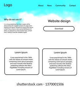 Light BLUE vector ui ux kit with space stars. Decorative ui kit design in abstract style with colorful sky. This template you can use for landing pages.