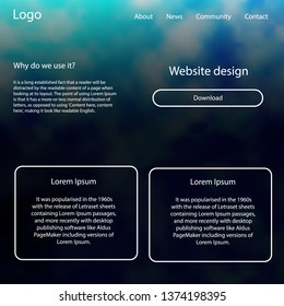 Light BLUE vector ui ux kit with space stars. Simple Material Design Kit with colorful clouds in header. This sample is for your website.