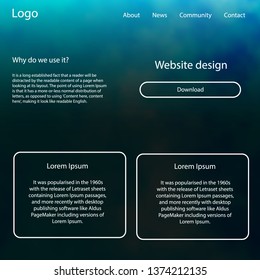 Light BLUE vector ui ux kit with space stars. Beautiful ui ux kit with colorful sky in its header. This template you can use for websites.