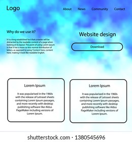 Light BLUE vector ui ux kit with space stars. Colorful ui/ux kit with header consisted of clouds & stars. This sample is for your website.