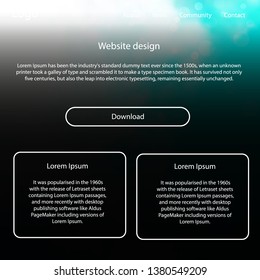 Light BLUE vector ui ux kit with space stars. Beautiful ui ux kit with colorful sky in its header. Simple colorful design for websites.