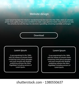 Light BLUE vector ui ux kit with space stars. Beautiful ui ux kit with colorful sky in its header. This template you can use for websites.