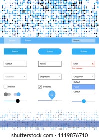 Light BLUE vector web ui kit with spheres. Colorful Style guide with circles on abstract background. This sample is for your website.