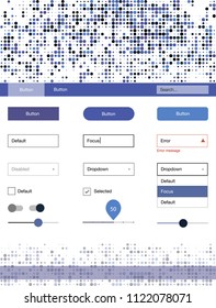 Light BLUE vector web ui kit with spheres. Decorative ui kit design in abstract style with colorful dots. This sample is for your website.