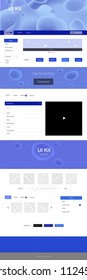 Light BLUE vector web ui kit with lamp shapes. Elegant bright illustration with gradient  in memphis style. Beautiful layout for websites, landing pages.