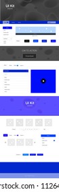 Light BLUE vector web ui kit with lamp shapes. Colorful illustration in abstract memphis style with gradient. This template you can use for landing pages.