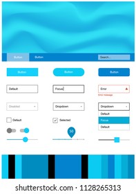 Light BLUE vector web ui kit with lamp shapes. Colorful abstract illustration with gradient lines. This template you can use for websites.