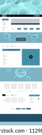 Light BLUE vector web ui kit with lamp shapes. Modern gradient abstract illustration with bandy lines. Beautiful layout for websites, landing pages.