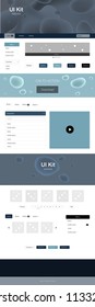 Light BLUE vector web ui kit with lamp shapes. Modern gradient abstract illustration with bandy lines. This sample is for your website.