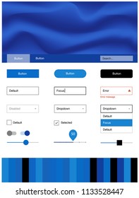 Light BLUE vector web ui kit with lamp shapes. Colorful abstract illustration with gradient lines. Modern template for your landing page.